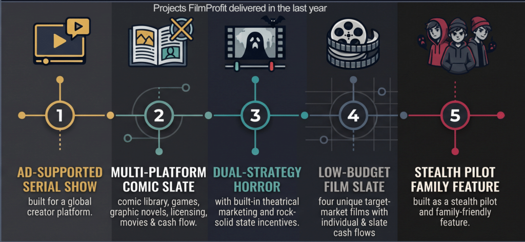 Projects FillmProfit has completed in the last year.